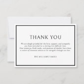 Einfaches klassisches Schwarz-Rahmen-Begräbnis-Bei Dankeskarte (Vorderseite)