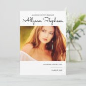 Einfaches, klassisches Script 1 Foto Weiß | Schwar Ankündigung (Stehend Vorderseite)