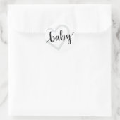 Einfaches klassisches Skript | Black on White Baby Runder Aufkleber (Tasche)