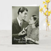 Einfaches klassisches Skript-Foto Custom Happy Bir Karte (Gelbe Blume)