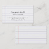 Einfaches klassisches Skripthandbuch-Berater Visitenkarte (Vorne/Hinten)