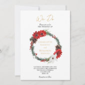 Einfaches klassisches Weihnachtsformat für Hochzei Einladung (Vorderseite)