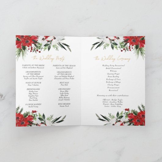 Einfaches klassisches Weihnachtsszenario Programm (Innenseite)