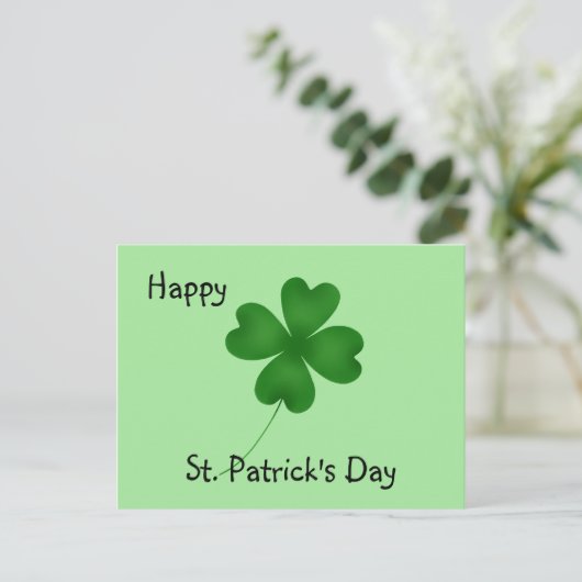 Einfaches Kleeblatt-Design Postkarte (Stehend Vorderseite)