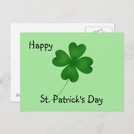 Einfaches Kleeblatt-Design Postkarte (Vorne/Hinten)