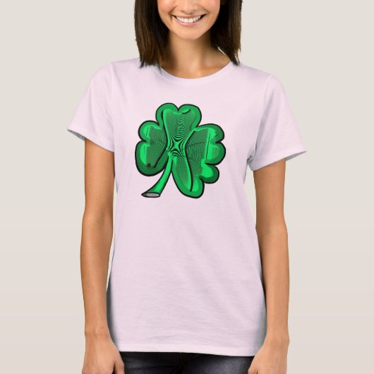 Einfaches Kleeblatt grün st. Patricks Tagestee T-Shirt (Vorderseite)