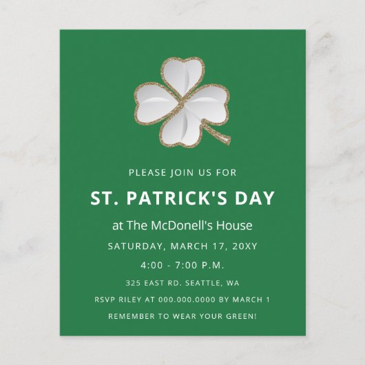 Einfaches Kleeblatt St Patricks Day (Vorderseite)