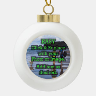 Einfaches Klicken u. ersetzt Bild, um Ihre Selbst Keramik Kugel-Ornament