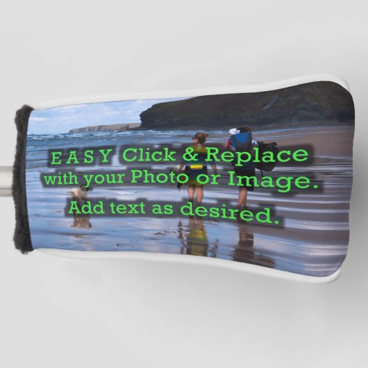 Einfaches Klicken und Ersetzen eines horizontalen  Golf Headcover (Vorderseite)