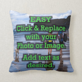 Einfaches Klicken und Ersetzen von Bildern, um Ihr Kissen