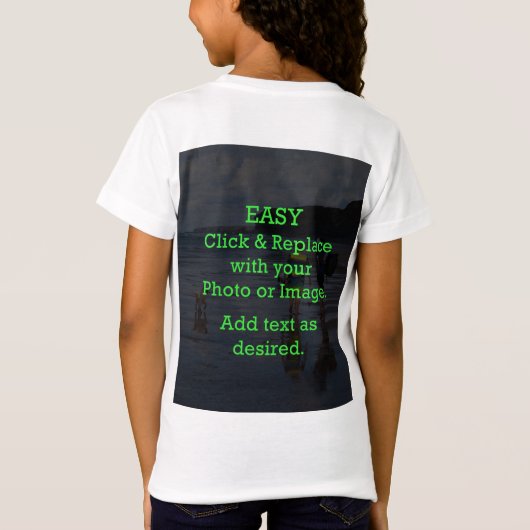 Einfaches Klicken und Ersetzen von Bildern, um Ihr T-Shirt (Rückseite)