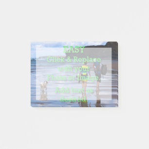 Einfaches Klicken und Ersetzen von Foto zum Erstel Post-it Klebezettel