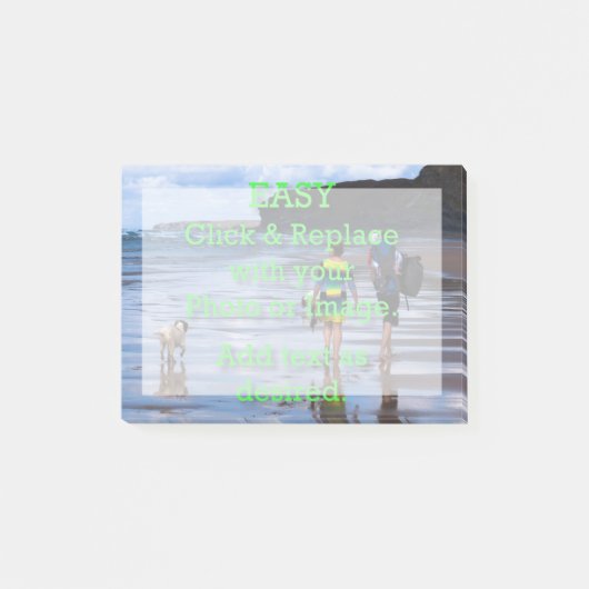 Einfaches Klicken und Ersetzen von Fotos, um Ihr e Post-it Klebezettel (Vorderseite)