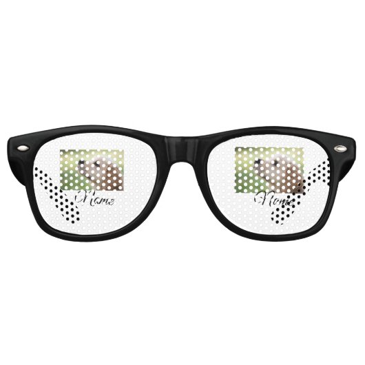 Einfaches Kolorful tier add name foto custom throw Partybrille (Vorderseite)