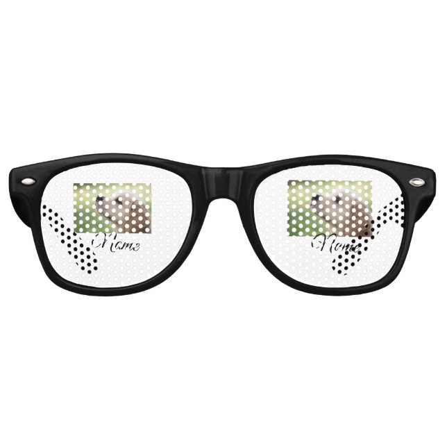 Einfaches Kolorful tier add name foto custom throw Partybrille (Vorderseite)