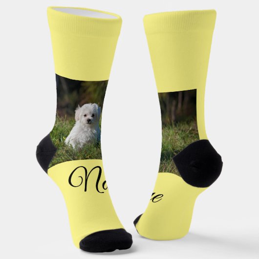 Einfaches Kolorful tier add name foto custom throw Socken (Gewinkelt)