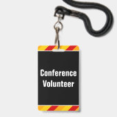 Einfaches "Konferenz-Freiwillig-" Abzeichen Ausweis (Vorderseite mit Lanyard)