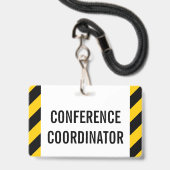 Einfaches "KONFERENZ-KOORDINATOR" Abzeichen Ausweis (Vorderseite mit Lanyard)
