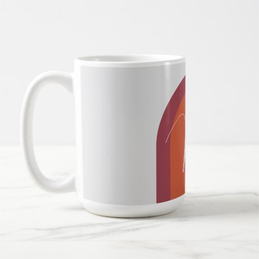 Einfaches Korallenmagenta mit rosa Streifen mit Mo Kaffeetasse (Links)