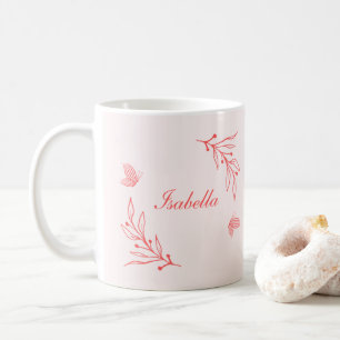 einfaches korallenrosa Botanical  Kaffeetasse
