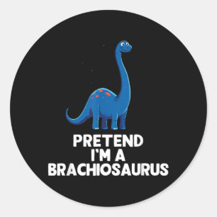 Einfaches Kostüm: Ein Brachiosaurus Halloween Kost Runder Aufkleber