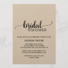 Einfaches Kraft-Brautparty Einladung