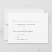 Einfaches Kranken erste graue Hochzeit rsvp Reakti Einladung (Rückseite)