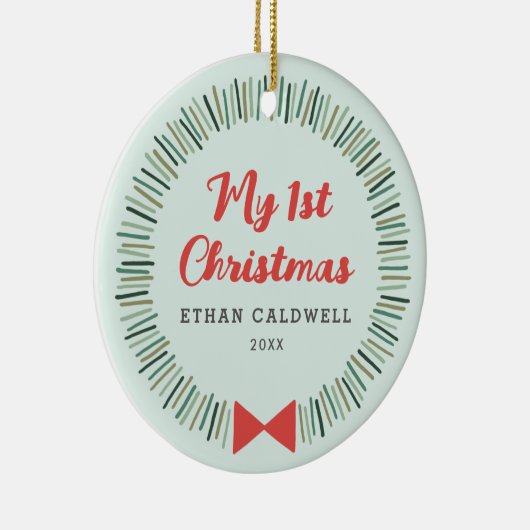 Einfaches Kranz Erster Weihnachtsschmuck - Minze (Rechts)