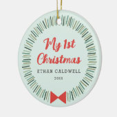 Einfaches Kranz Erster Weihnachtsschmuck - Minze (Links)