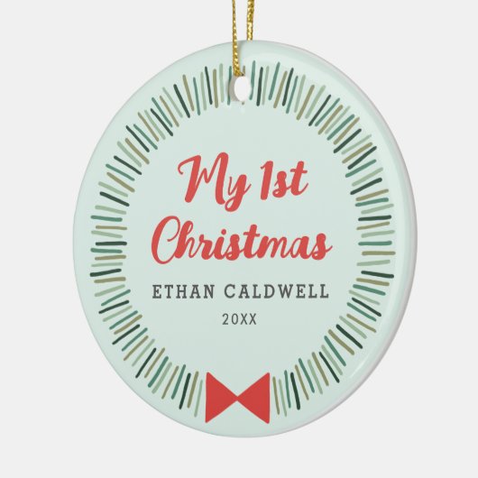 Einfaches Kranz Erster Weihnachtsschmuck - Minze (Links)