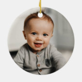 Einfaches Kraut Erstes Weihnachtsgeschenk - Beige Keramik Ornament (Hinten)