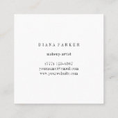 Einfaches Kreis-Logo-Monogramm Schwarzweiss Quadratische Visitenkarte (Rückseite)