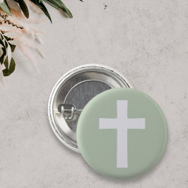 Einfaches Kreuz auf grüner Taste Button