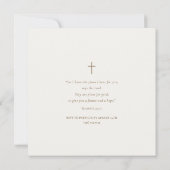 Einfaches Kreuz mit Grapevine Greenerie Taufe Einladung (Rückseite)