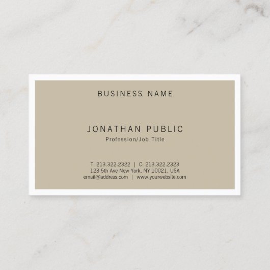 Einfaches künstlerisches Design Modernes Minimalis Visitenkarte (Rückseite)