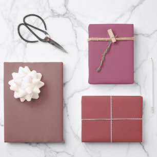 Einfaches Kupfer-Rosa Vale-Pink-Töne 3 Nuancen Geschenkpapier Set