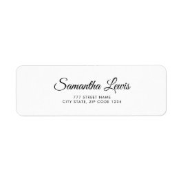 Einfaches Label für Elegante Skriptrückgabeadresse