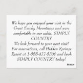 EINFACHES LAND POSTKARTE (Rückseite)