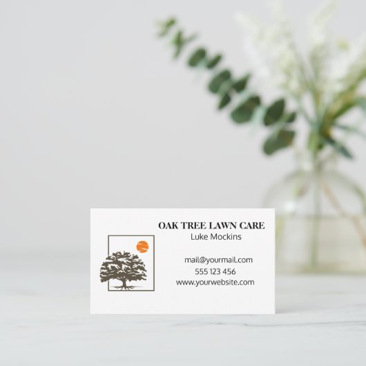 Einfaches Landscaping-Logo für Rasenpflege Visitenkarte (Stehend Vorderseite)