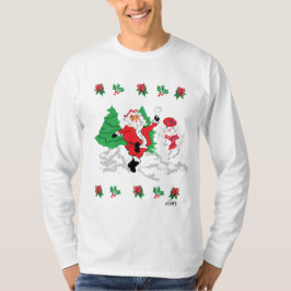 Einfaches Langarm-T-Shirt : Fröhliche Weihnachten  T-Shirt