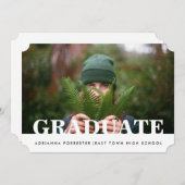 Einfaches Lässig Graduate Foto Einladung (Vorne/Hinten)