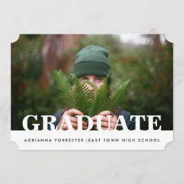Einfaches Lässig Graduate Foto Einladung