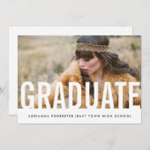 Einfaches Lässiges Chic Graduate Foto Einladung (Vorne/Hinten)