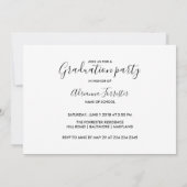 Einfaches Lässiges Chic-Graduiertenskript mit fünf Einladung (Rückseite)