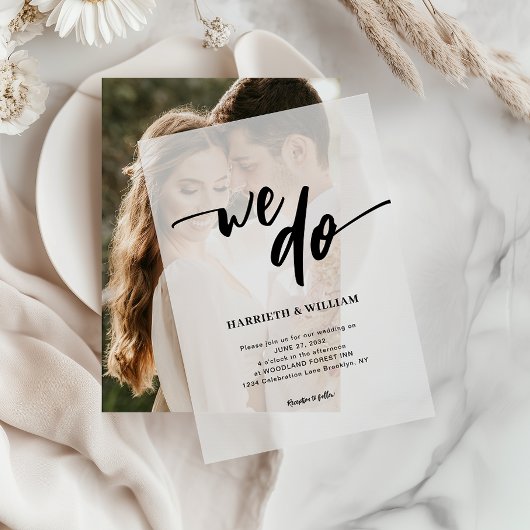 Einfaches Lässiges Skript, das wir Hochzeit machen Pergament Einladungen