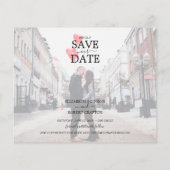 Einfaches Lässiges SkriptWedding-Foto Save the Dat (Rückseite)