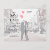 Einfaches Lässiges SkriptWedding-Foto Save the Dat Ankündigungspostkarte (Rückseite)