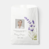 Einfaches Lavendel-Foto-Trauer-Samen Geschenktütchen (Vorderseite)