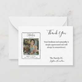 Einfaches Leaf Foto Beileid Vielen Dank Mitteilungskarte