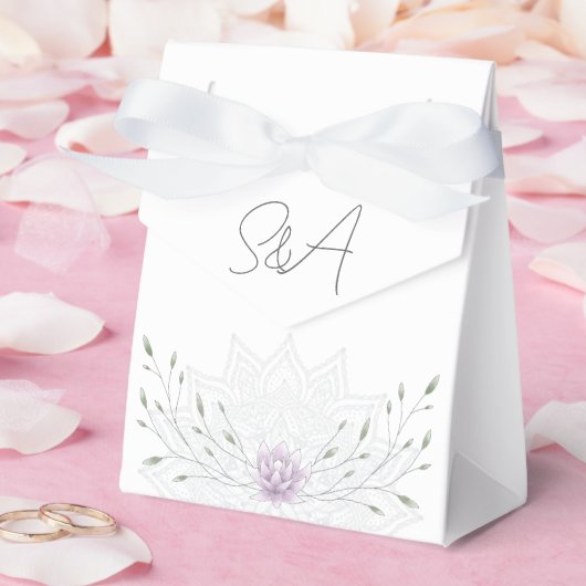 Einfaches Leaf und rosa Lotus mit Mandala Wedding Geschenkschachtel (Hochzeit)